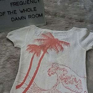 Knit sweater with open back